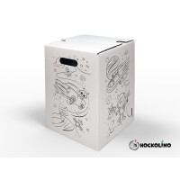 DIY-Ausmal-Papphocker | "Weltraum" | Handgezeichnet