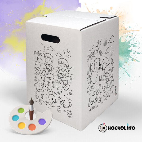 DIY-Ausmal-Papphocker | "Haustiere"