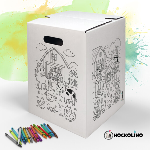 DIY-Ausmal-Papphocker | "Bauernhof"