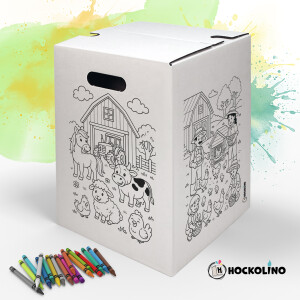 DIY-Ausmal-Papphocker | "Bauernhof"