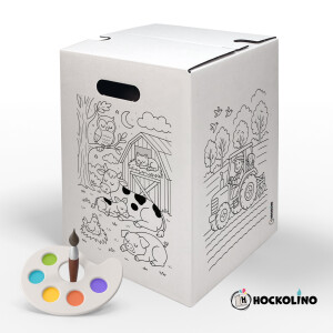 DIY-Ausmal-Papphocker | "Bauernhof"