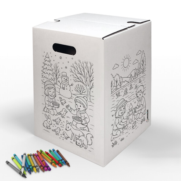 DIY-Ausmal-Papphocker | "4 Jahreszeiten"