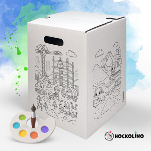 DIY-Ausmal-Papphocker | "Baustelle"