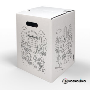 DIY-Ausmal-Papphocker | "Baustelle"