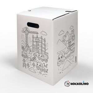 DIY-Ausmal-Papphocker | "Baustelle"