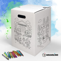 DIY-Ausmal-Papphocker | "Baustelle"