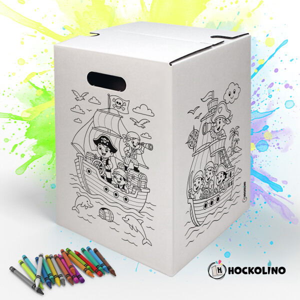 DIY-Ausmal-Papphocker | "Piraten"