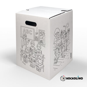 DIY-Ausmal-Papphocker | "Schuleingang"