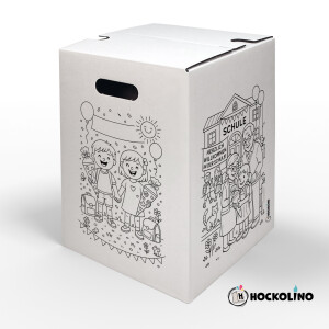 DIY-Ausmal-Papphocker | "Schuleingang"