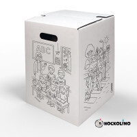 DIY-Ausmal-Papphocker | "Schuleingang"