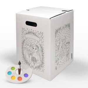 DIY-Ausmal-Papphocker | "Hochzeit"