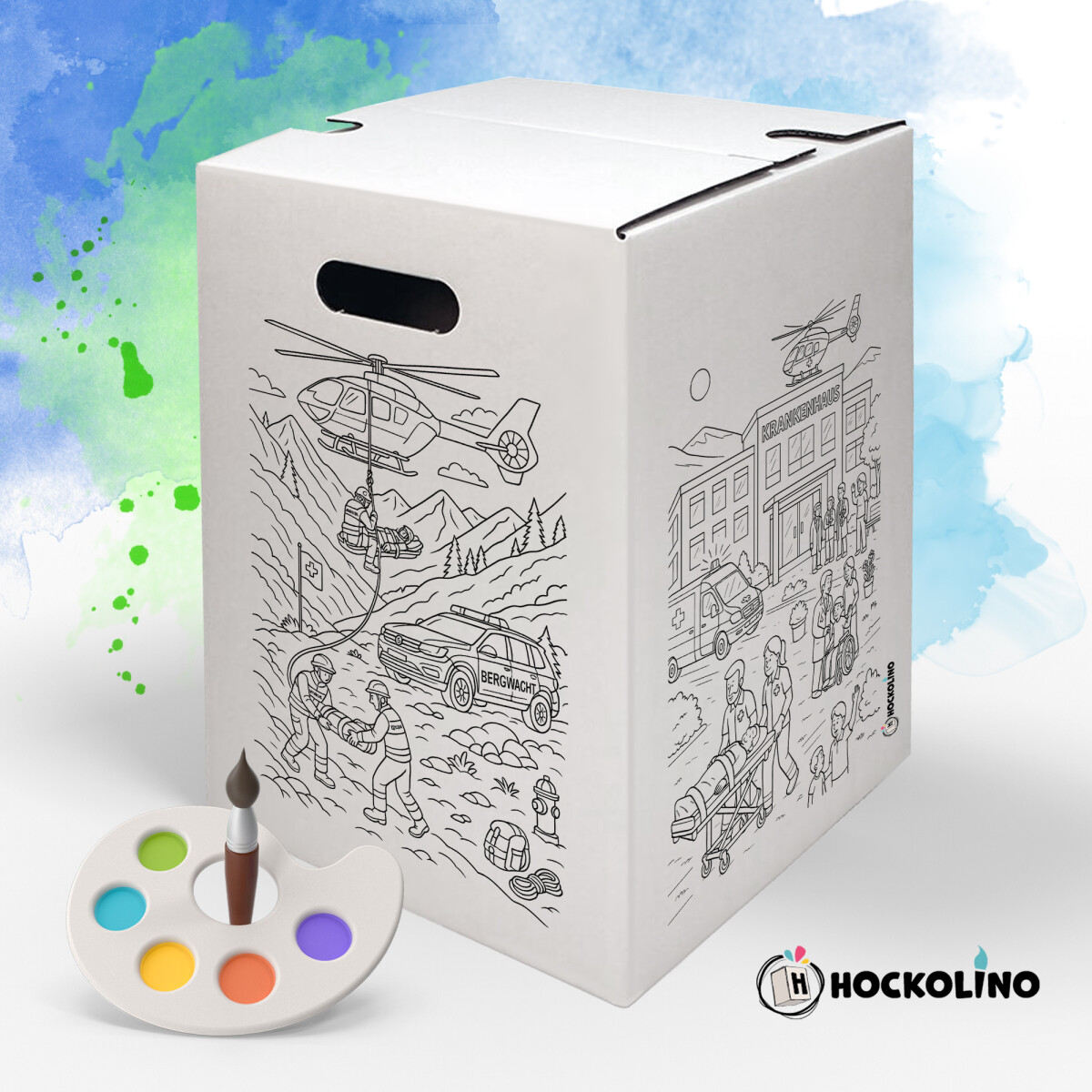 DIY-Ausmal-Papphocker | "Rettungskräfte"