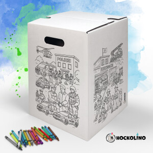 DIY-Ausmal-Papphocker | "Rettungskräfte"