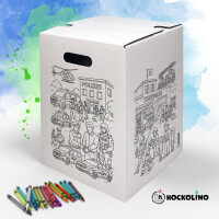 DIY-Ausmal-Papphocker | "Rettungskräfte"