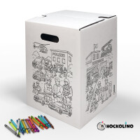 DIY-Ausmal-Papphocker | "Rettungskräfte"