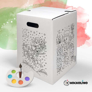 DIY-Ausmal-Papphocker | "Weihnachten"