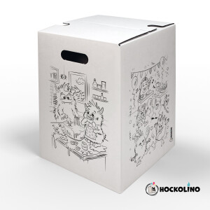 DIY-Ausmal-Papphocker | "Monsterchen" | Handgezeichnet