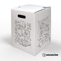 DIY-Ausmal-Papphocker | "Monsterchen" | Handgezeichnet