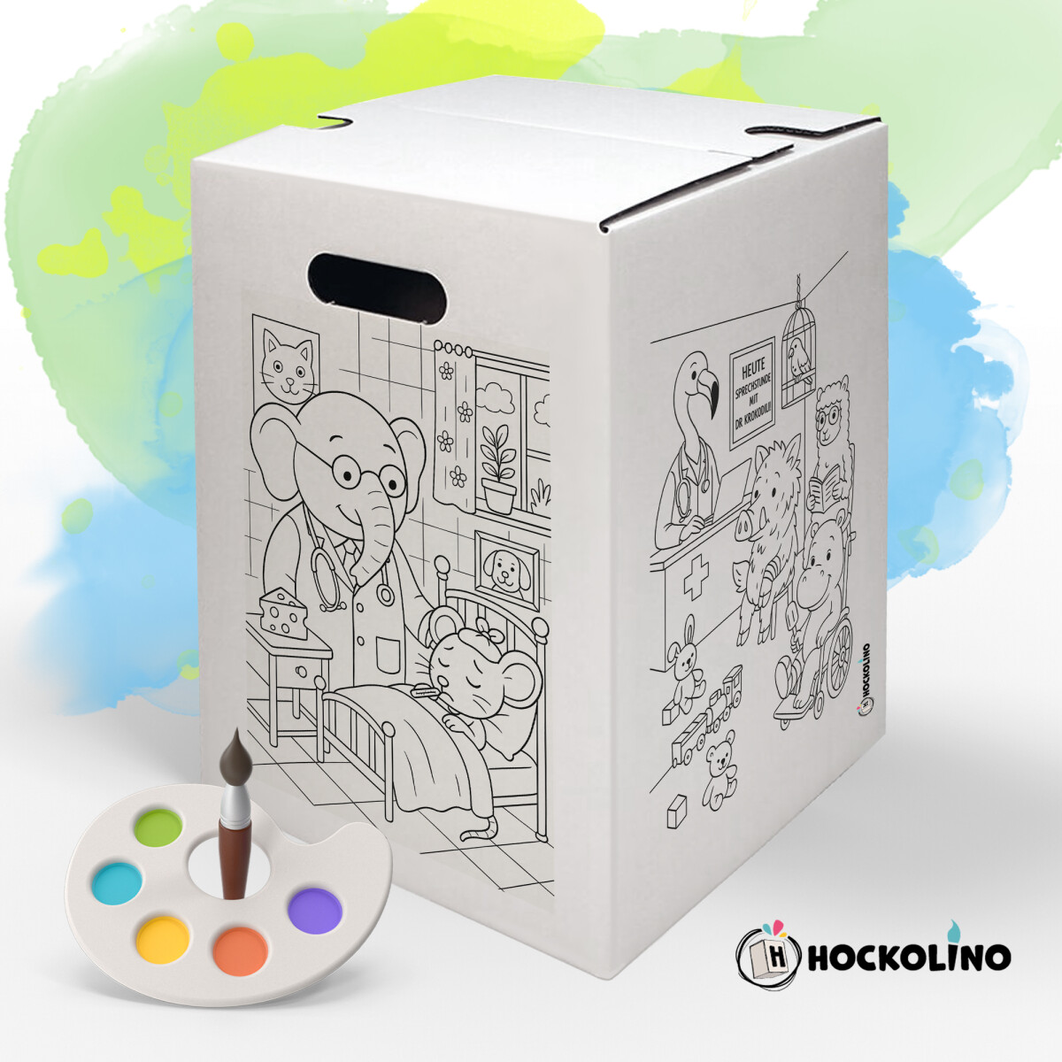 DIY-Ausmal-Papphocker | "Tierische Klinik"