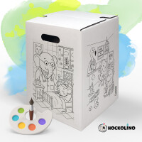 DIY-Ausmal-Papphocker | "Tierische Klinik"