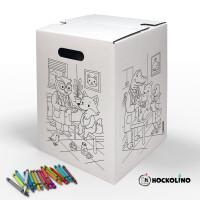 DIY-Ausmal-Papphocker | "Tierische Klinik"