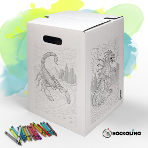 DIY-Ausmal-Papphocker | "Riesenmonster"