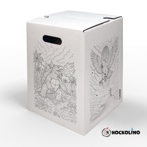 DIY-Ausmal-Papphocker | "Riesenmonster"