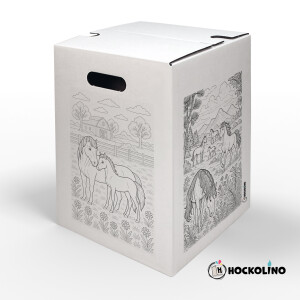 DIY-Ausmal-Papphocker | "Pferde"