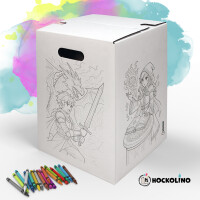 DIY-Ausmal-Papphocker | "Fantasy Mangas"