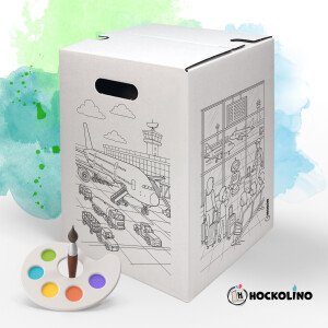 Hockolino | DIY-Ausmal-Papphocker | Flughafen | 300x300x420 mm