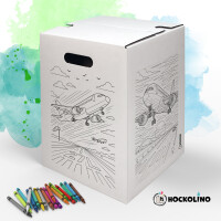 Hockolino | DIY-Ausmal-Papphocker | Flughafen | 300x300x420 mm