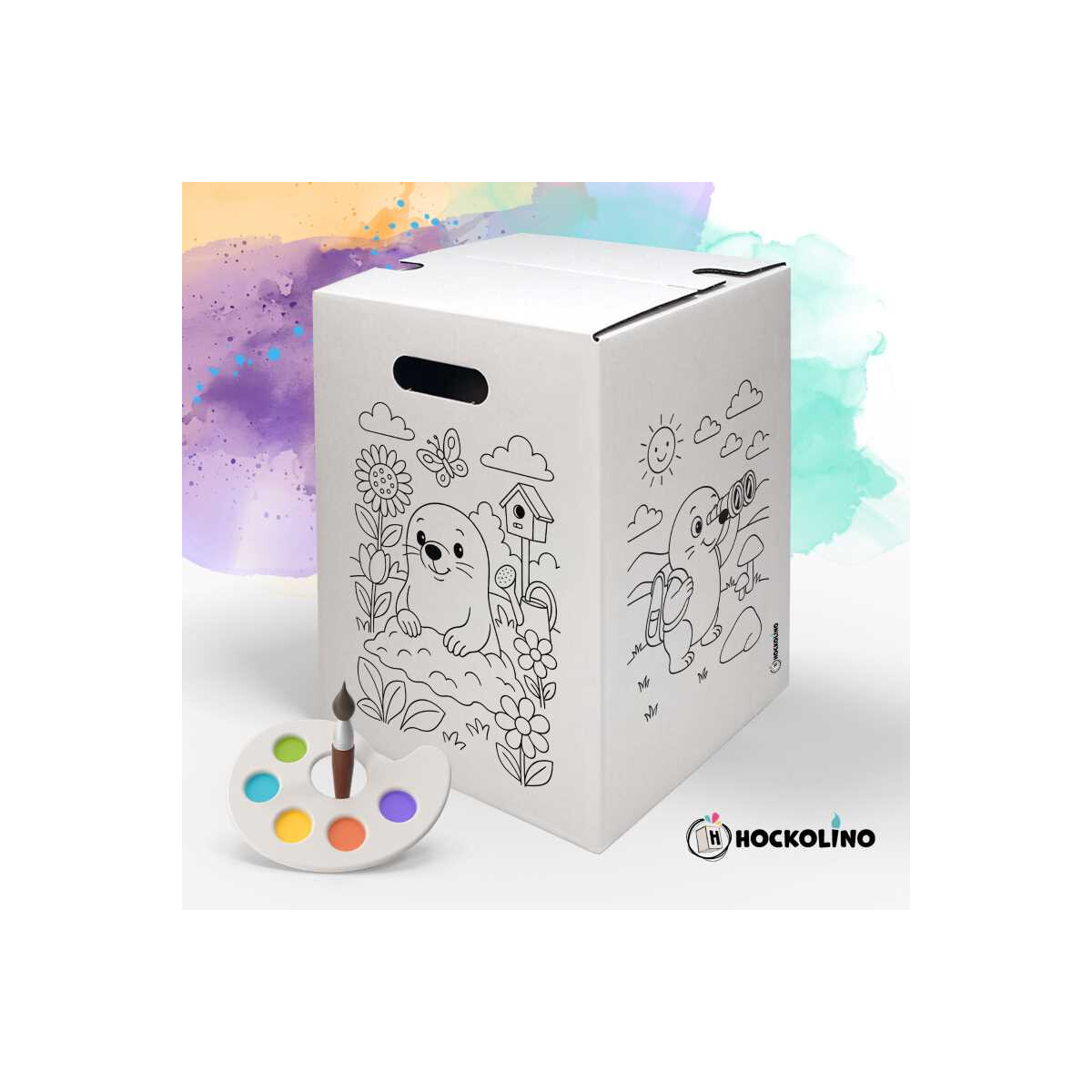 Hockolino | DIY-Ausmal-Papphocker | Maulwurf |...