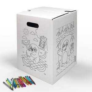 Hockolino | DIY-Ausmal-Papphocker | Maulwurf | 300x300x420 mm