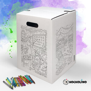 Hockolino | DIY-Ausmal-Papphocker | Hexen 300x300x420 mm