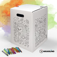 Hockolino | DIY-Ausmal-Papphocker | Herbstzauber Wald | 300x300x420 mm
