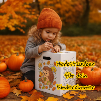 Hockolino | DIY-Ausmal-Papphocker | Herbstzauber Wald | 300x300x420 mm