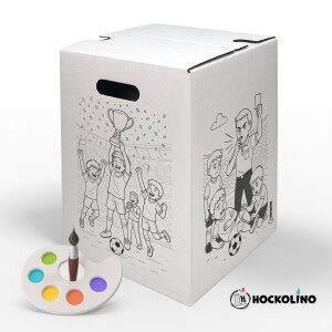 Hockolino | DIY-Ausmal-Papphocker | Fußballfieber | 300x300x420 mm