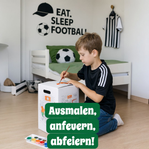 Hockolino | DIY-Ausmal-Papphocker | Fußballfieber | 300x300x420 mm